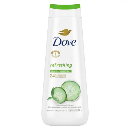 Gel Douche Dove Refreshing Gentle Body Wash Pour Femme, Concombre & Thé Vert, 591 ml