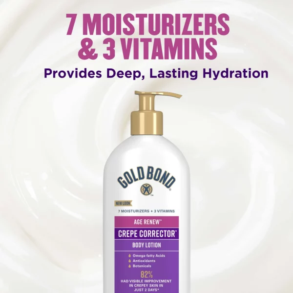 Crème Anti-Crêpe Gold Bond Age Renew, Lotion Hydratante Mains, Corps et Visage, 397 g – Image 5