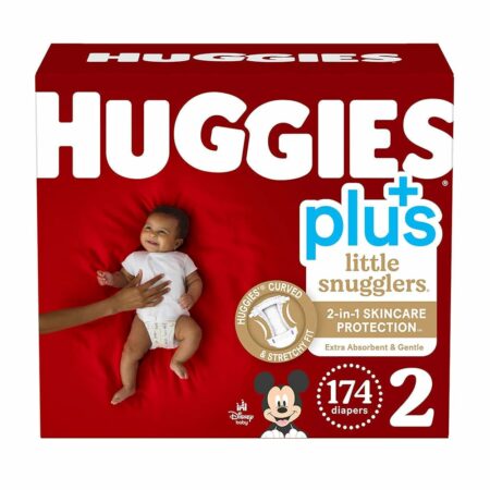 Couches Huggies Little Snugglers Plus - Taille 2 (5 à 8 kg), 174 Unités