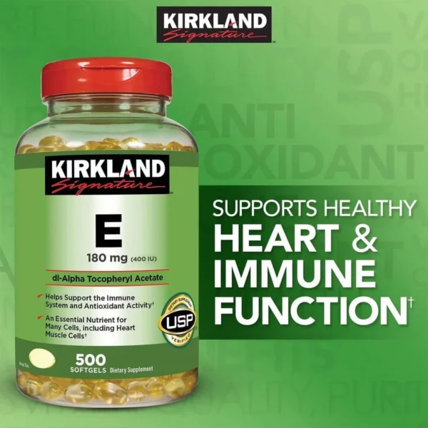 Kirkland Signature Vitamine E 180 mg, 500 Capsules Molles – Image 2