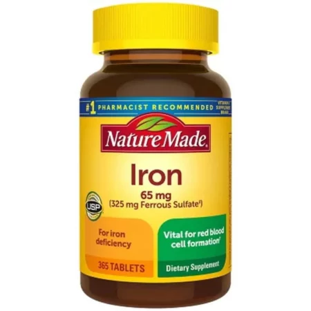Nature Made - Fer 65 mg (Sulfate Ferreux) , 365 Comprimés