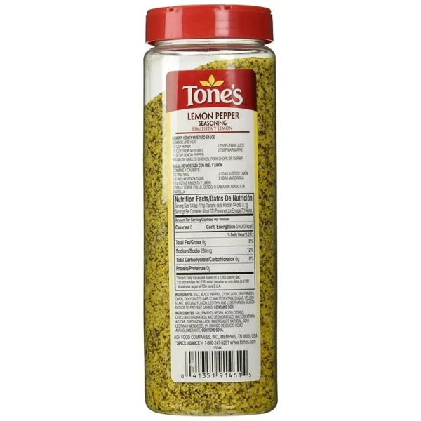 Assaisonnement Tone's Lemon Pepper Seasoning, Citron et Poivre , 794g – Image 2