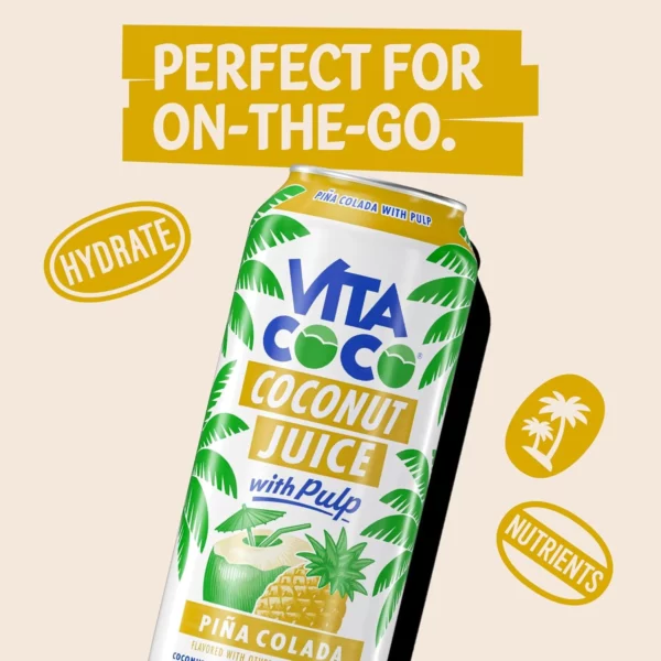 Jus de Coco Vita Coco Pina Colada avec Pulpe, 490ml – Image 3