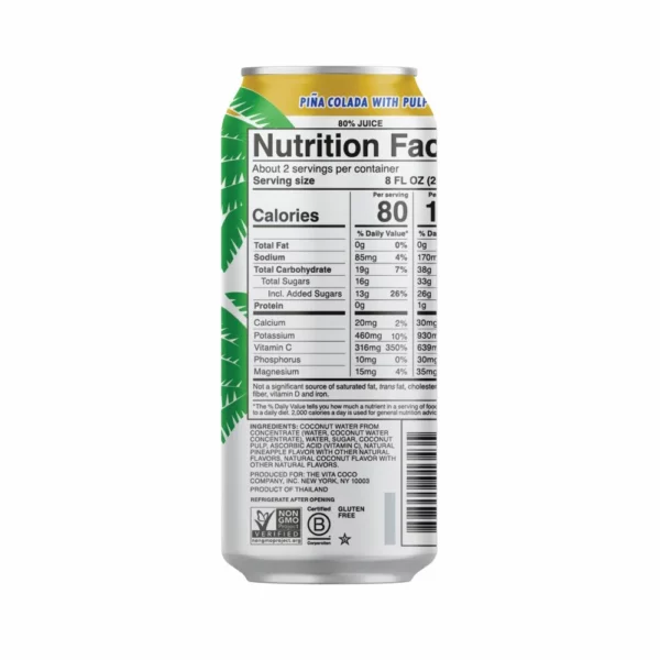 Jus de Coco Vita Coco Pina Colada avec Pulpe, 490ml – Image 6