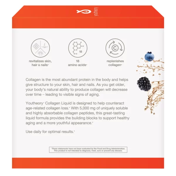 Collagène Youtheory en Liquide - Beauté De La Peau, Des Cheveux et Des Ongles, Saveur Fruits Rouges, 30 sticks – Image 6