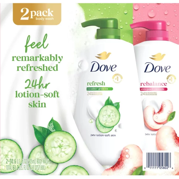 Gel Douche Dove Refreshing Gentle Body Wash Pour Femme, Concombre & Thé Vert, 905 ml – Image 5