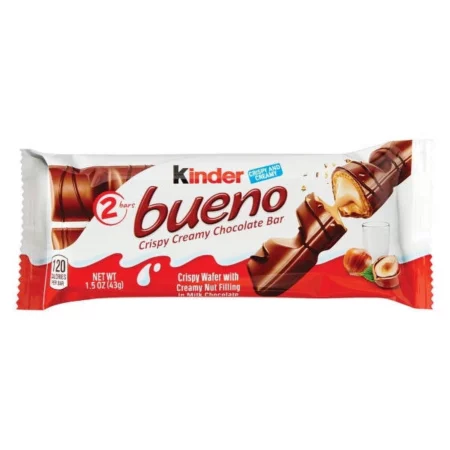 Kinder Bueno - Barre Chocolatée Fourrée à la Noisette, 43 g