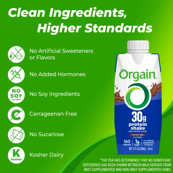 Orgain - Boisson Protéinée 30g au Chocolat Fudge, 325 ml – Image 6
