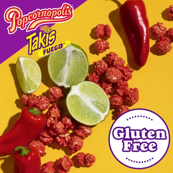 Takis Fuego Popcornopolis - Popcorn Épicé au Piment Fort & Citron Vert, 28 g – Image 4