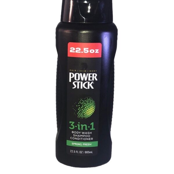 Gel Douche Power Stick 3-en-1 Homme, Spring Fresh, Shampoing & Après-shampoing, 665 ml