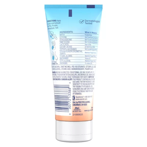Déodorant Crème Corps Secret Whole Body Pour Femme, Sans Aluminium, Pêche Vanille, Invisible, 85g – Image 12