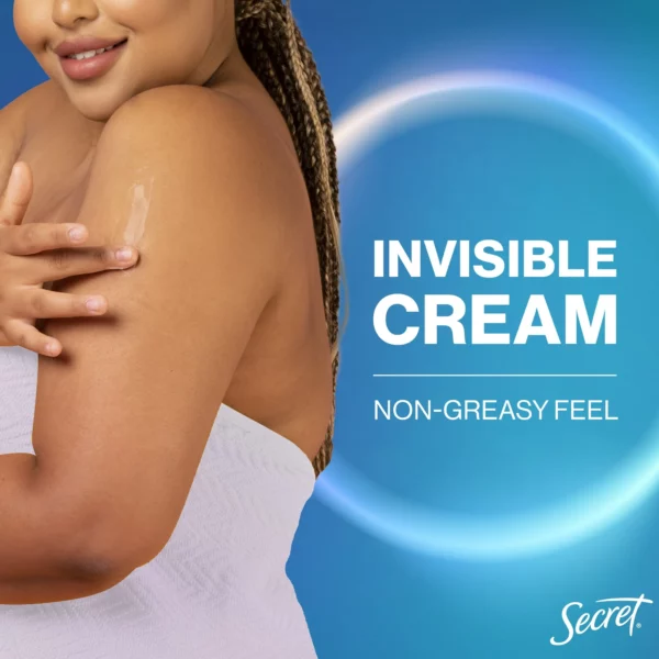 Déodorant Crème Corps Secret Whole Body Pour Femme, Sans Aluminium, Pêche Vanille, Invisible, 85g – Image 3