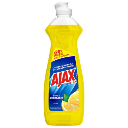 Ajax Ultra - Liquide Vaisselle Ultra Dégraissant Parfum Citron, 450 mL