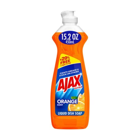 Ajax Ultra Triple Action - Liquide Vaisselle Parfum Orange, 450 mL