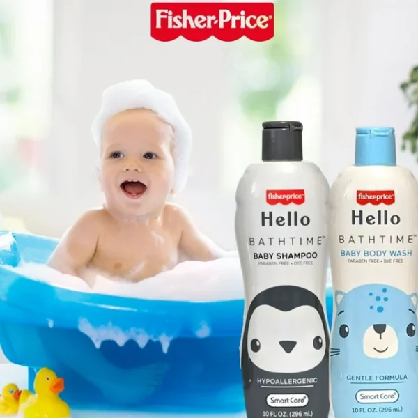 Shampoing & Gel Lavant Bébé, Fisher-Price Hello Bath Time 2-en-1, 296 mL – Image 2