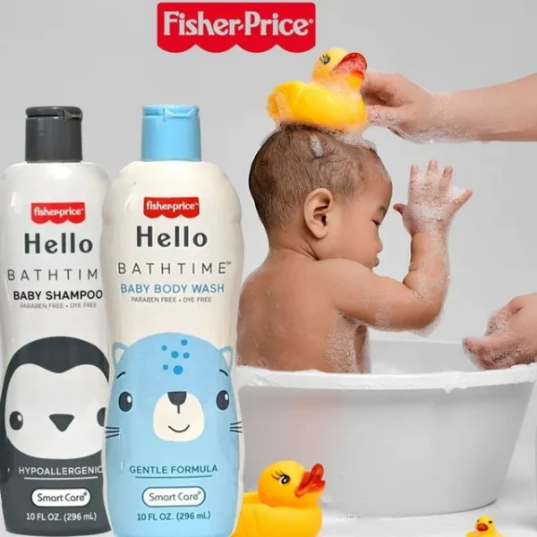 Shampoing & Gel Lavant Bébé, Fisher-Price Hello Bath Time 2-en-1, 296 mL – Image 3