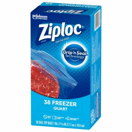 Sacs de Congélation Ziploc® Quart avec Technologie Grip 'n Seal, 38 Unités