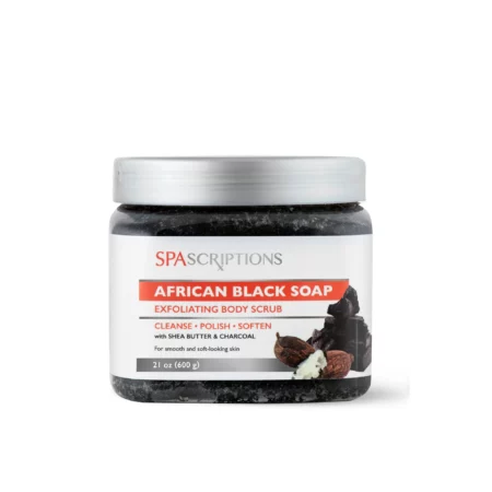 Gommage Corps au Savon Noir Africain Spascriptions, Exfoliant Doux, 600g