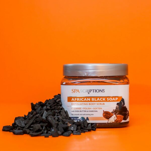 Gommage Corps au Savon Noir Africain Spascriptions, Exfoliant Doux, 600g – Image 4