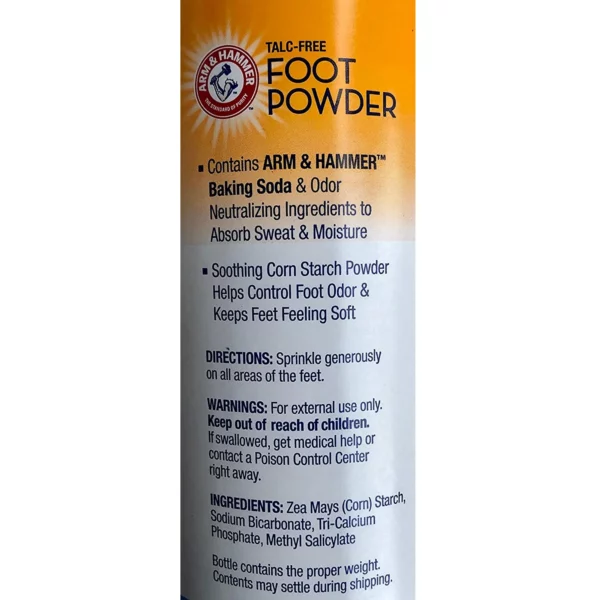 Poudre Pour Pieds Sans Talc Arm & Hammer, Contrôle Odeurs & Humidité, 142g – Image 5
