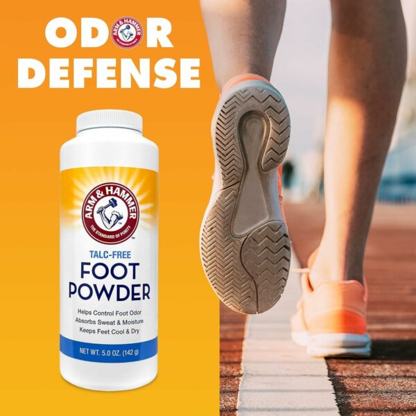 Poudre Pour Pieds Sans Talc Arm & Hammer, Contrôle Odeurs & Humidité, 142g – Image 3