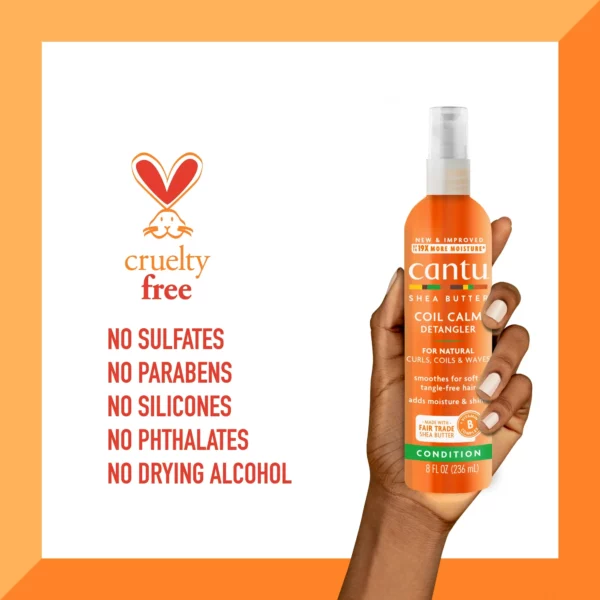 Démêlant Cantu, Cheveux Bouclés, Beurre de Karité Coil Calm, 236 mL – Image 3