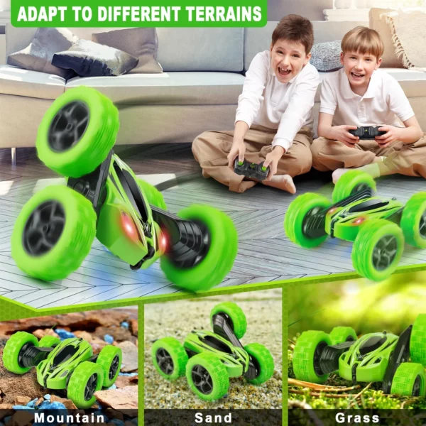 Voiture Télécommandée RC Stunt Car 360° - Double Face - Verte, Cadeau Garçon – Image 5