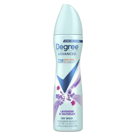 Degree Déodorant Femme Anti-Transpirant  Dry Spray Lavande & Nénuphar, 107g