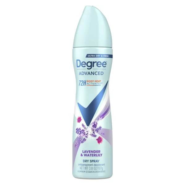 Degree Déodorant Femme Anti-Transpirant  Dry Spray Lavande & Nénuphar, 107g