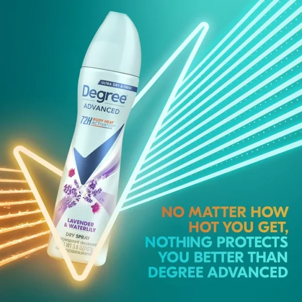 Degree Déodorant Femme Anti-Transpirant  Dry Spray Lavande & Nénuphar, 107g – Image 6