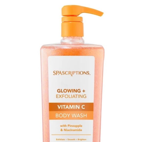 Gel Douche Corps SpaScriptions Exfoliant & Éclat Vitamine C, 950 ml – Image 2
