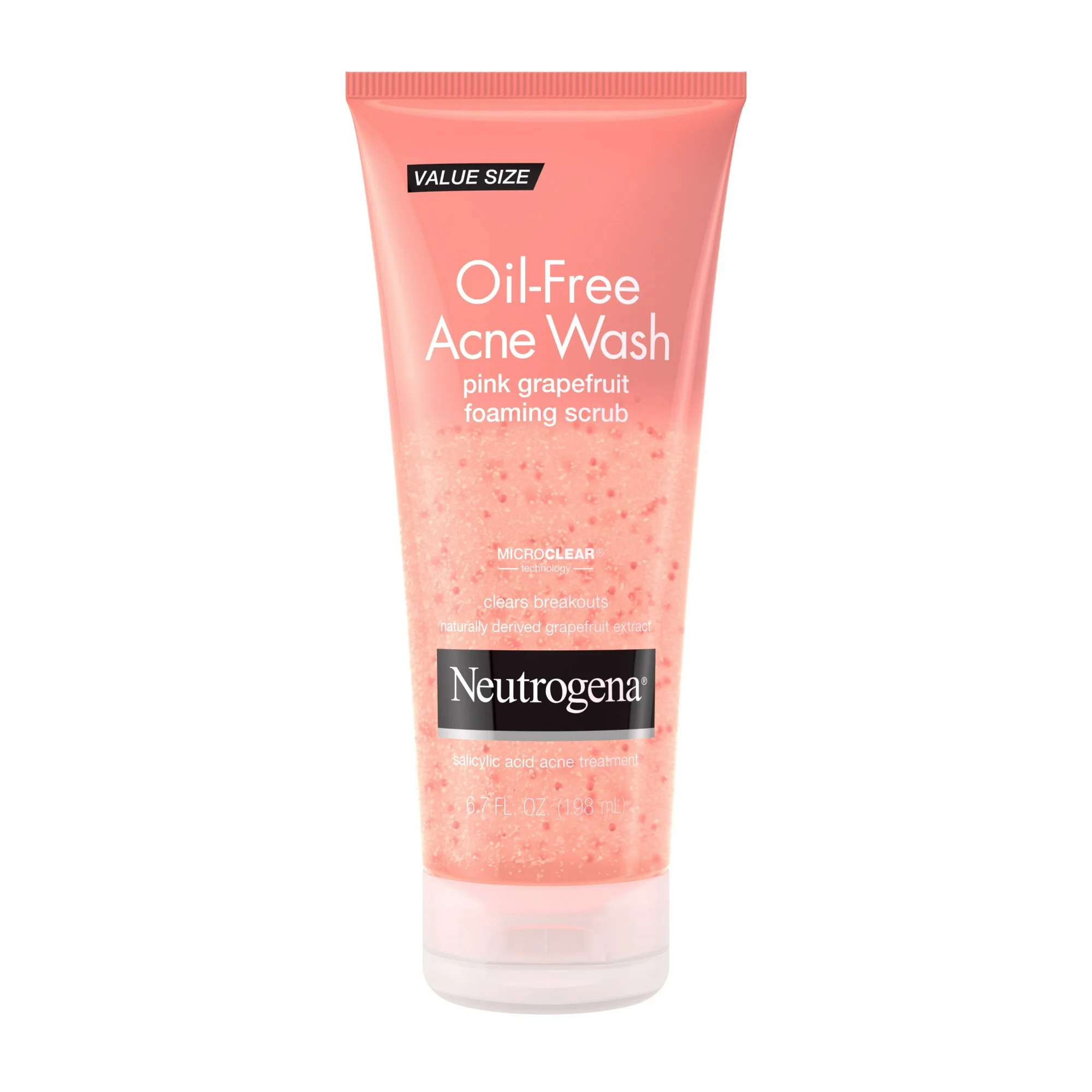 Gommage Neutrogena, Nettoyant Visage Anti-Acné Pamplemousse Rose Sans Huile, 198 mL