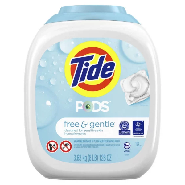 Tide Pods HE Lessive en Capsules Free & Gentle, Hypoallergénique, 152 Unités – Image 10