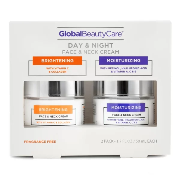 Pack Crème Visage & Cou Global Beauty Care, Jour & Nuit, Lot de 2