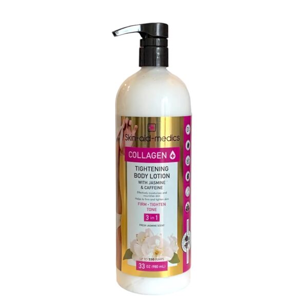 Lotion Corps Raffermissant Skin Aid Medics Collagène Jasmin & Caféine 3-en-1, 980 ml