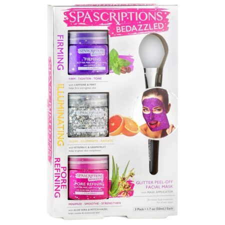 Pack Masque Peel-Off Pailleté SpaScriptions BeDazzled, Soin Visage Raffermissant & Pores