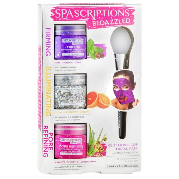 Pack Masque Peel-Off Pailleté SpaScriptions BeDazzled, Soin Visage Raffermissant & Pores
