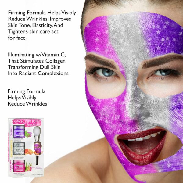 Pack Masque Peel-Off Pailleté SpaScriptions BeDazzled, Soin Visage Raffermissant & Pores – Image 8