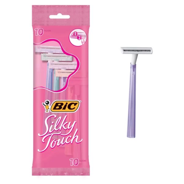 Rasoirs BIC Pour Femme, Silky Touch, Jetables, 2 Lames, 10 Unités