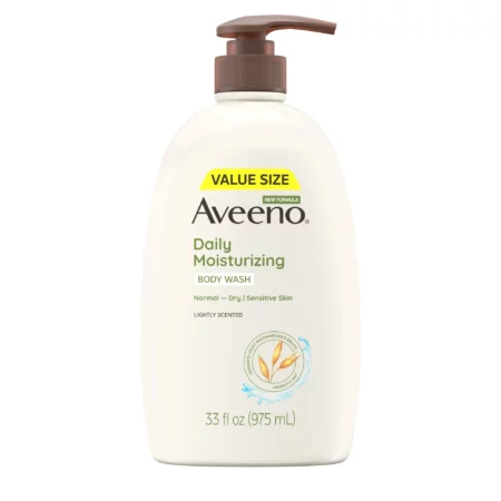 Aveeno - Gel Douche & Exfoliant, Hydratant Quotidien, Avoine Prébiotique, 975 mL