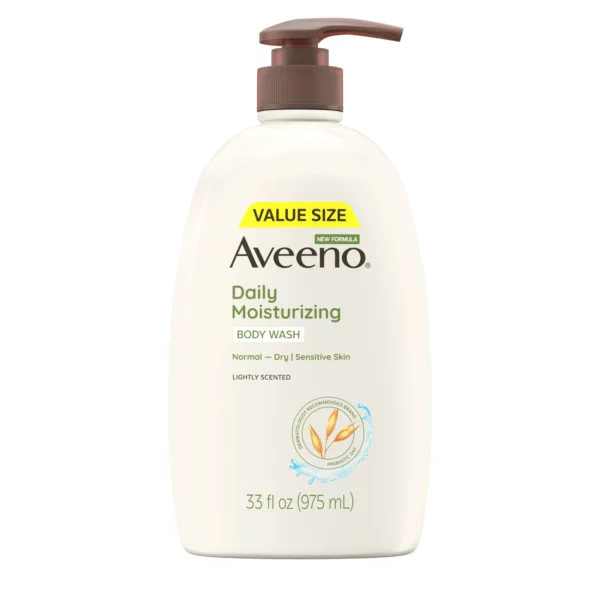 Aveeno - Gel Douche & Exfoliant, Hydratant Quotidien, Avoine Prébiotique, 975 mL