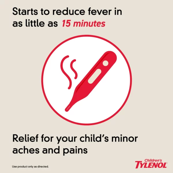 Tylenol Enfant, Douleur & Fièvre, Sans Colorant, Cerise, 120 mL – Image 5
