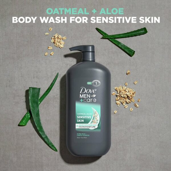Dove Men+Care - Gel Douche & Nettoyant Visage, Peau Sensible, 887 mL – Image 3