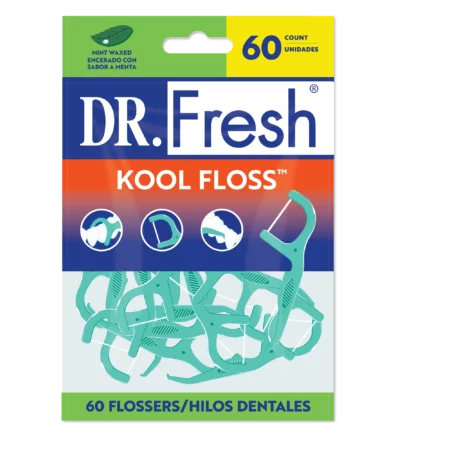 Fil Dentaire sur Manche Dr. Fresh Kool Floss, Menthe, 60 Unités