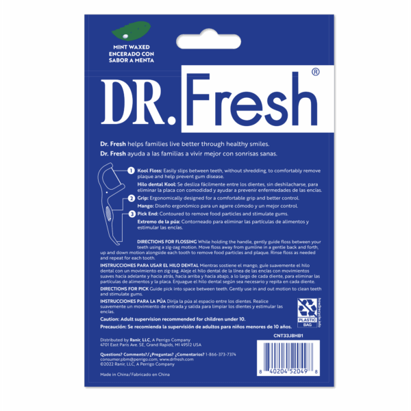 Fil Dentaire sur Manche Dr. Fresh Kool Floss, Menthe, 60 Unités – Image 6