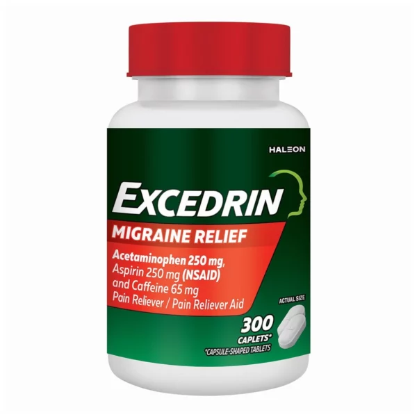 Excedrin Migraine - Anti-Douleur, Anti-Migraine, Triple Action, Grand Flacon de 300 Comprimés