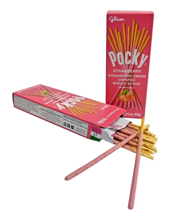 Pocky - Bâtonnets, Biscuits Crème Fraise, 40g – Image 2