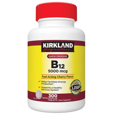 Supplément Vitamine B-12, 5000 mcg, Énergie & Système Nerveux, Dissolution Rapide, 300 Comprimés