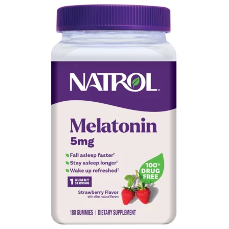 Mélatonine Natrol 5mg Gummies, Aide au Sommeil Rapide, 180 Gommes