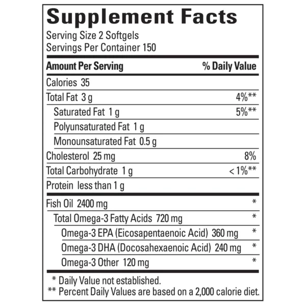 Nature Made Omega-3, Huile de Poisson, 1200 mg, Santé Cardiaque & Cerveau, 300 Gélules – Image 5